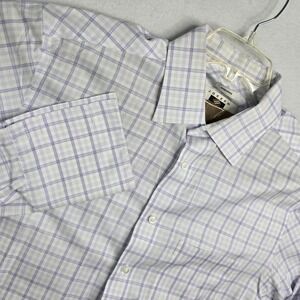 Joseph Abboud Mens Non Iron Plaid Dress Shirt 16 1/2 34 35 100% Egyptian Cotton